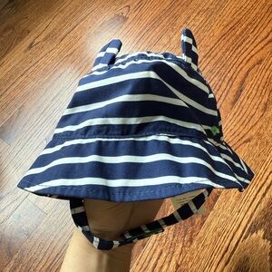 Baby Boden Navy & White Striped Hat w/ Cute Ears - Size 6-12 months
